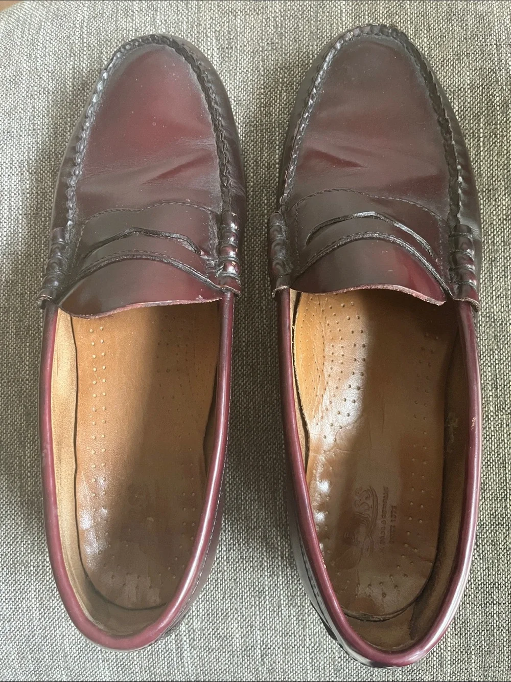 Bass Burgundy Leather Penny Loafers Size 11